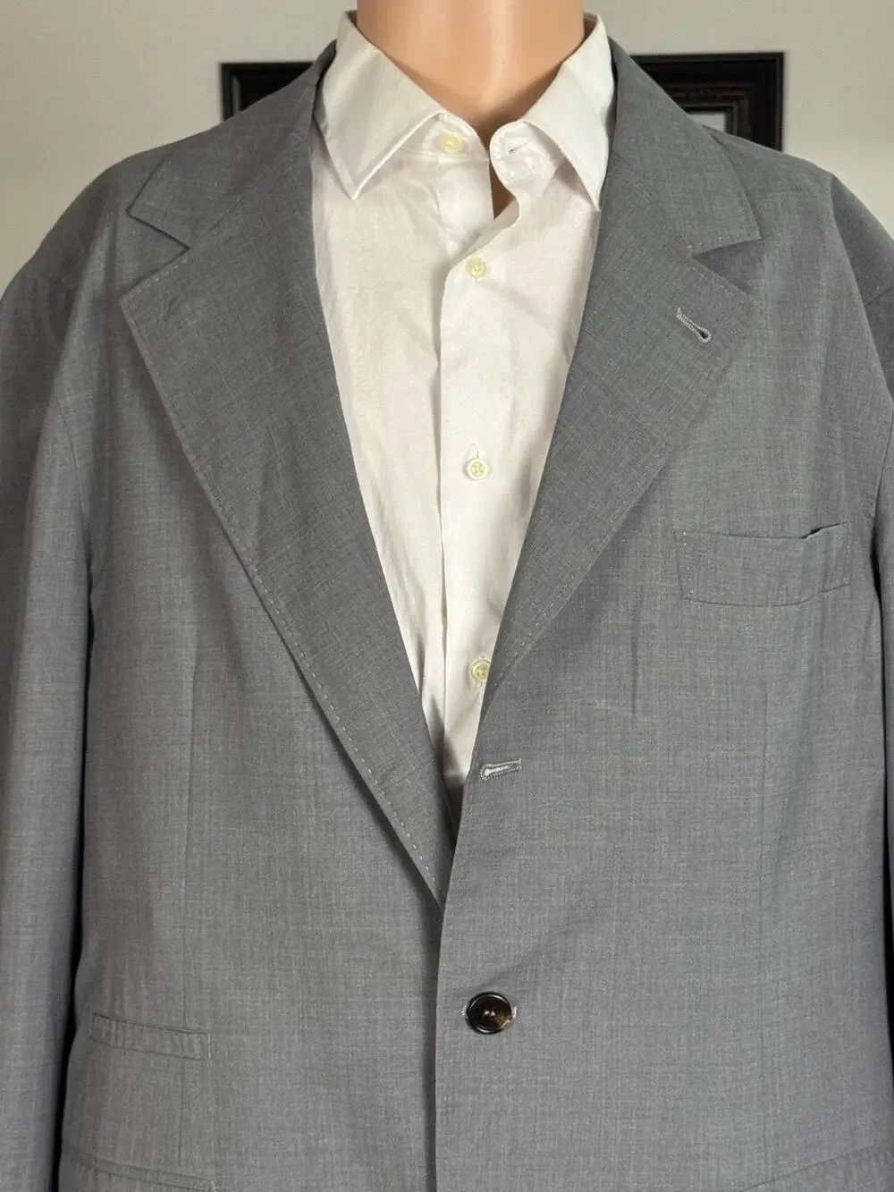 Brunello Cucinelli Gray Wool Silk Unstructured Blazer Suit Jacket 60 50R US Men